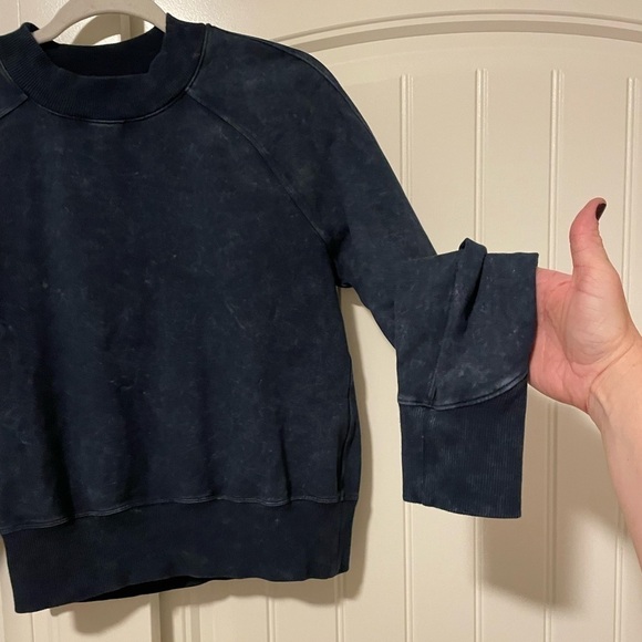 Lululemon Ready to Roll Crew Dye Acid Rubber Dye True Navy sweatshirt size 4 - Picture 3 of 7